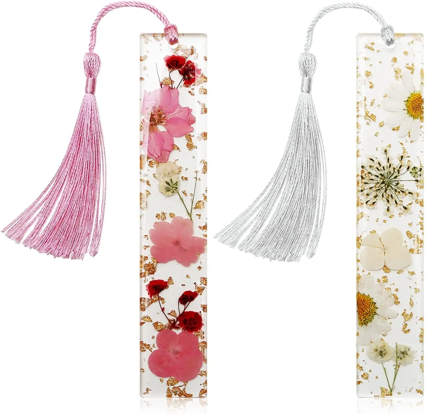 2 Pcs Handmade Dried Flower Resin Bookmarks with Tassels for Women Reading, Cute Transparent Book Marks for Novels and Journals
2 Pcs Handmade Dried Flower Resin Bookmarks with Tassels for Women Reading, Cute Transparent Book Marks for Novels and Journals