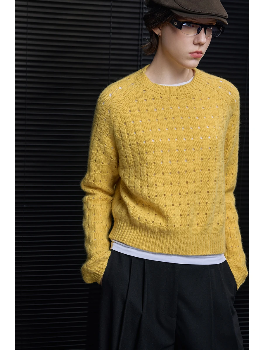 Желтый ажурный шерстяной вязаный свитер, женский ленивый свитер, осень-зима, новый дизайн, высокий уровень, уличная мода, теплая одежда
Желтый ажурный шерстяной вязаный свитер, женский ленивый свитер, осень-зима, новый дизайн, высокий уровень, уличная мода, теплая одежда