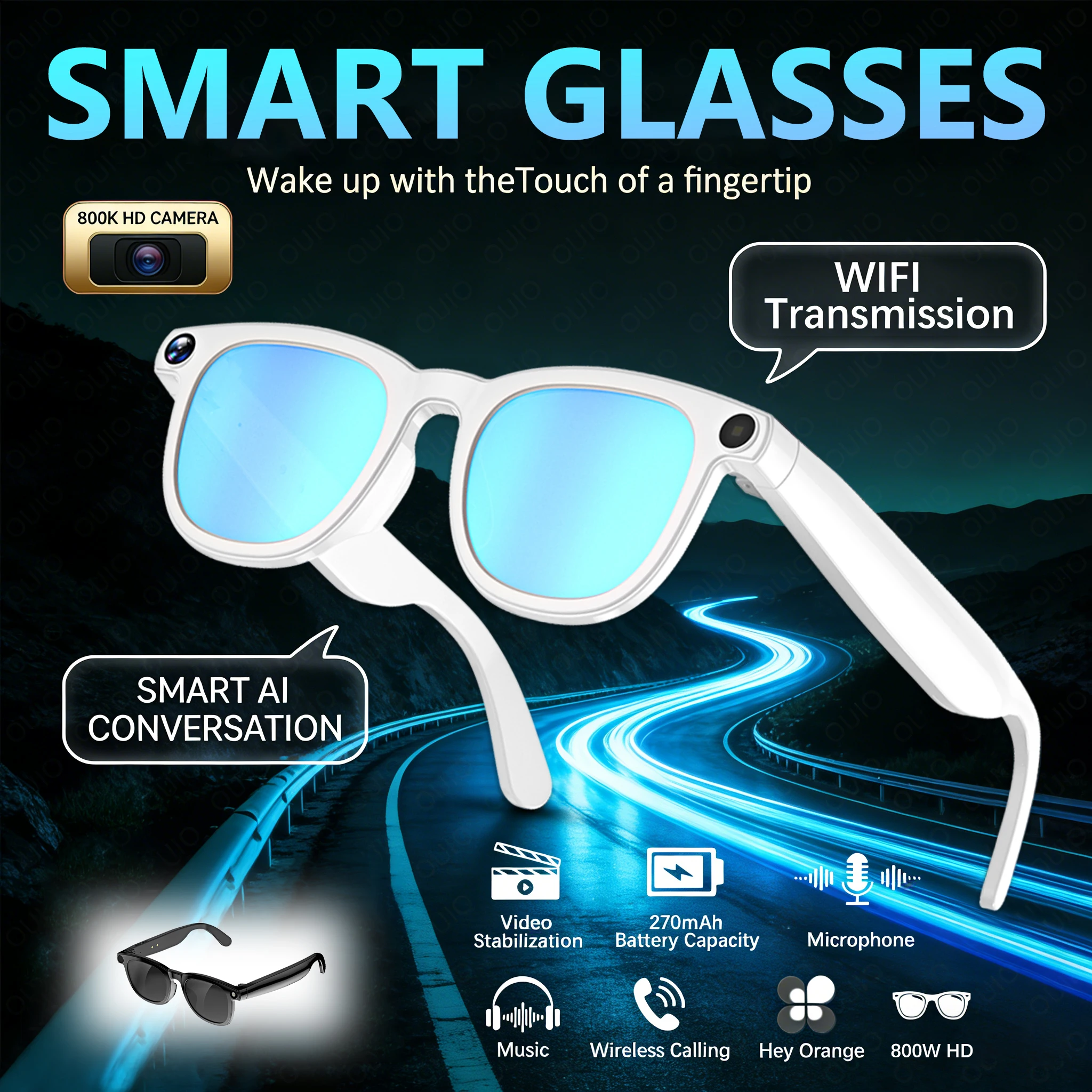 Новые умные очки с ИИ, камера 800W, ИИ-перевод, офисный помощник, запись видео 1080P, ИИ-разговоры, беспроводные звонки
Новые умные очки с ИИ, камера 800W, ИИ-перевод, офисный помощник, запись видео 1080P, ИИ-разговоры, беспроводные звонки