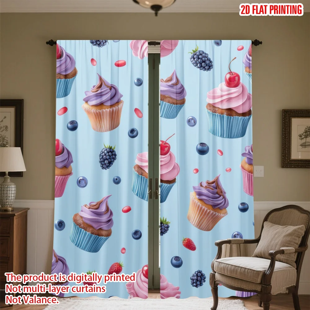 2D flat printing 2pcs Curtain Birthday Cupcakes and Berries Digital Printed Polyester Drapes All Season Party & Holiday Decor
2D flat printing 2pcs Curtain Birthday Cupcakes and Berries Digital Printed Polyester Drapes All Season Party & Holiday Decor