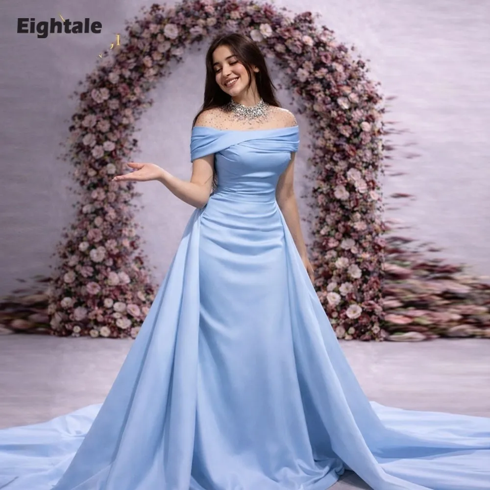 Светло-голубое вечернее платье Eightale с высоким воротником, украшенное бисером, на заказ, из прозрачного атласа, для выпускного вечера, свадьбы, вечеринки, Vestidos De Gala
Светло-голубое вечернее платье Eightale с высоким воротником, украшенное бисером, на заказ, из прозрачного атласа, для выпускного вечера, свадьбы, вечеринки, Vestidos De Gala
