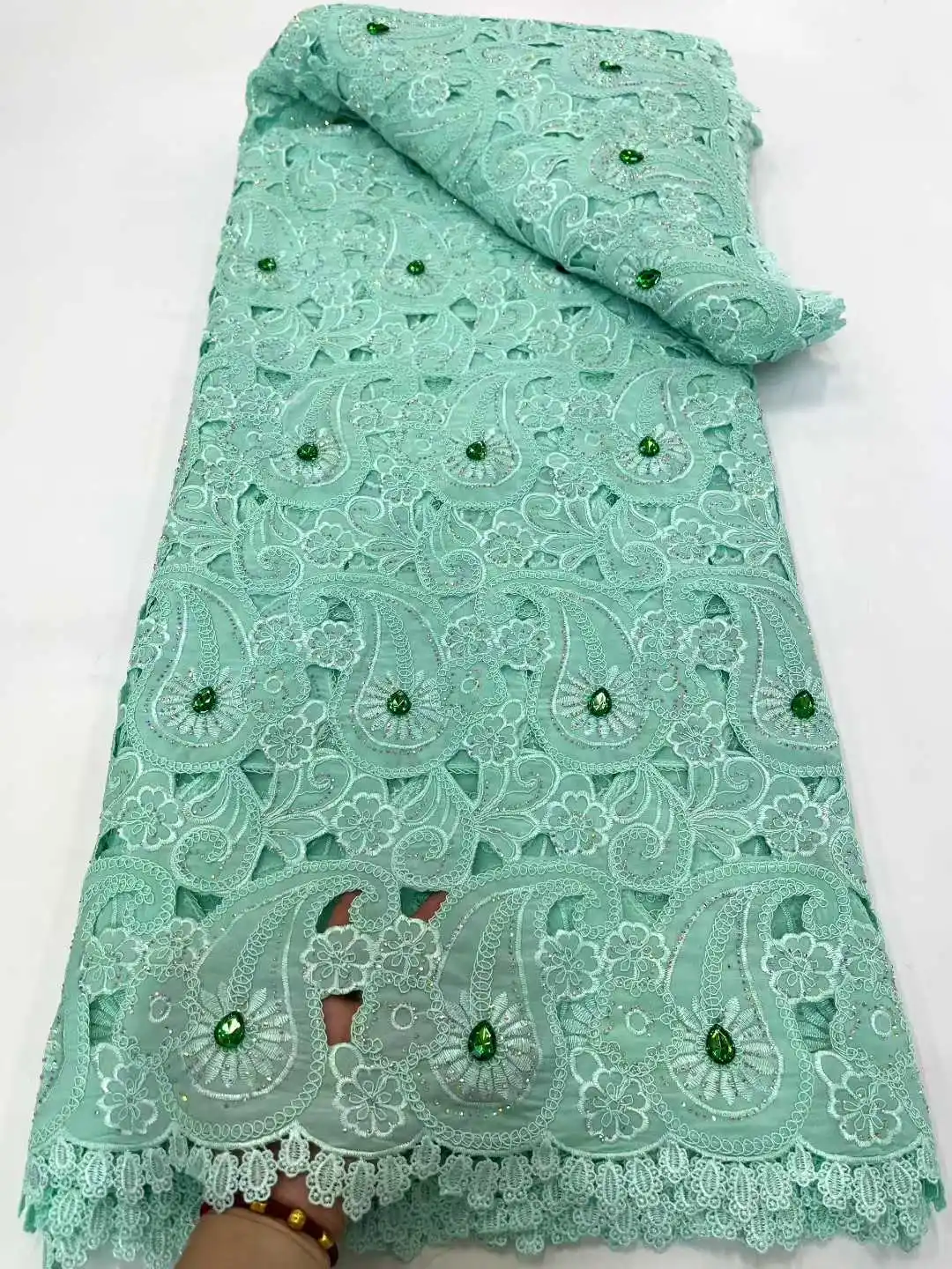 New fashion African Lace Fabric Cotton Embroidery Rhinestone Linen Prom Dresses Tulle Design 5 Yards
New fashion African Lace Fabric Cotton Embroidery Rhinestone Linen Prom Dresses Tulle Design 5 Yards