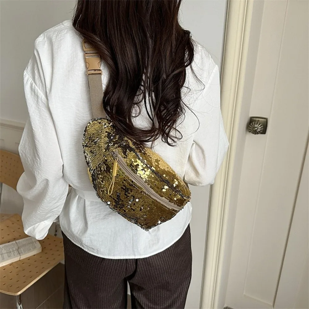 Elegant Glitter Sequin Waist Packs Versatile Lightweight Zipper Crossbody Bag Phone Pack Wide Shoulder Strap Chest Bag Girls
Elegant Glitter Sequin Waist Packs Versatile Lightweight Zipper Crossbody Bag Phone Pack Wide Shoulder Strap Chest Bag Girls
