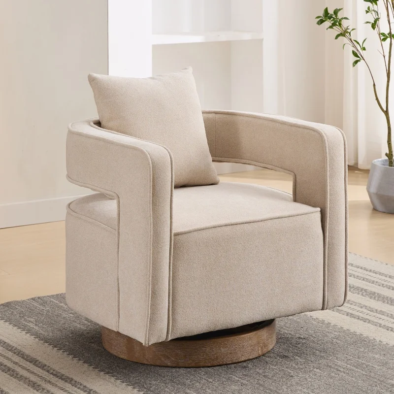 Кресло для отдыха из льняной смеси с поворотным механизмом и открытой спинкой, с основанием под старину, для гостиной, для дропшиппинга
Кресло для отдыха из льняной смеси с поворотным механизмом и открытой спинкой, с основанием под старину, для гостиной, для дропшиппинга