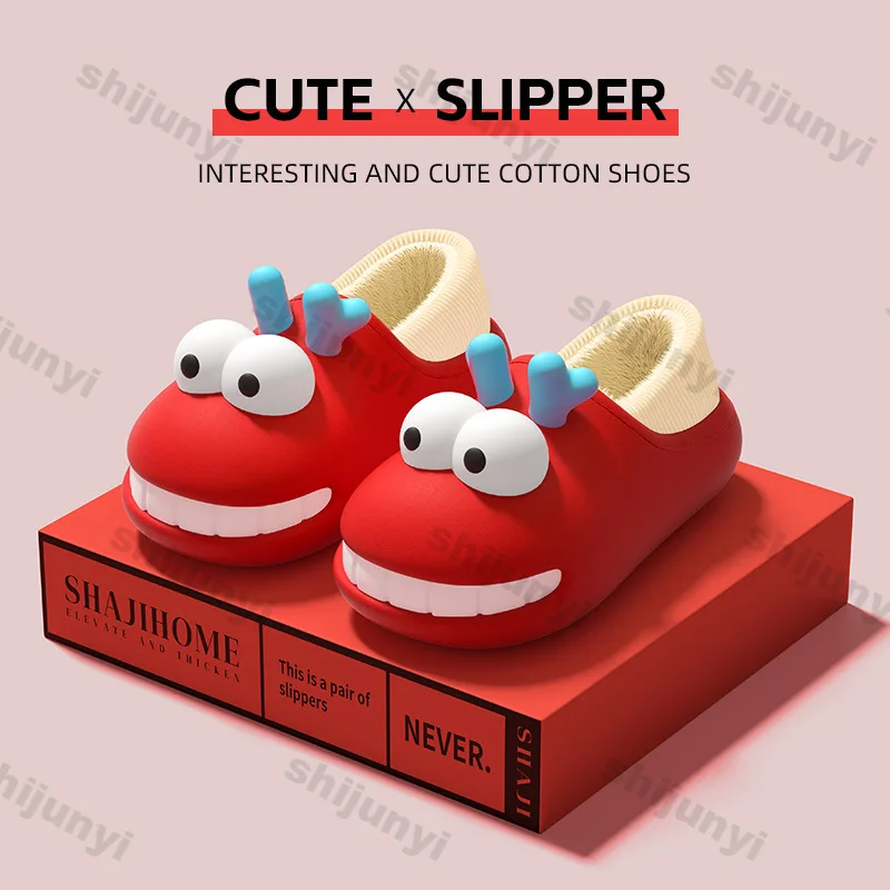 Cute Cartoon Waterproof Fluffy Slippers for Women Winter New Non-slip Warm Plush Thick Sole Couples Indoor Home Cotton Slippers
Cute Cartoon Waterproof Fluffy Slippers for Women Winter New Non-slip Warm Plush Thick Sole Couples Indoor Home Cotton Slippers