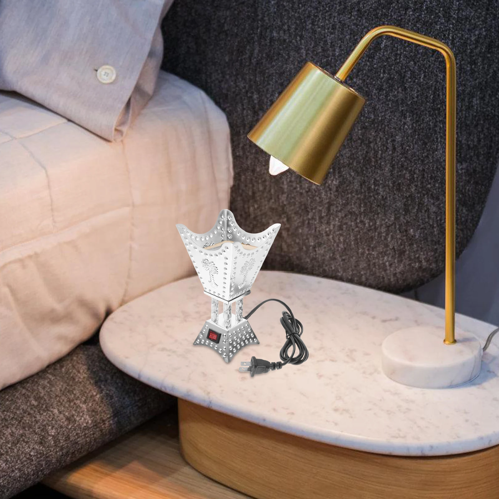 Electric Incense Burner Middle Eastern Style Plug-In Aroma Burner For Home Decor Retro Censer Metal Scent Warmer Tabletop
Electric Incense Burner Middle Eastern Style Plug-In Aroma Burner For Home Decor Retro Censer Metal Scent Warmer Tabletop