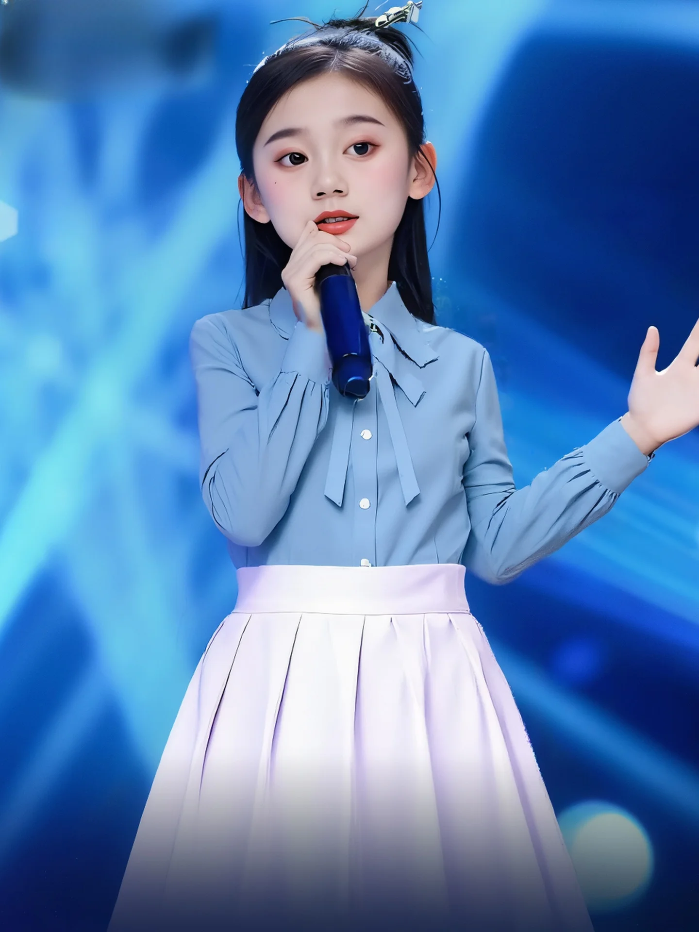 Blue Performance Costume National Costume Stage Performance Reading Speech Patriotism Children's Day Girls' Cetition Outfit
Blue Performance Costume National Costume Stage Performance Reading Speech Patriotism Children's Day Girls' Cetition Outfit