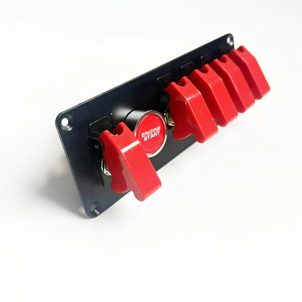Race Car Flip-up LED Toggle Ignition Aluminum Switch Panel 12V Racing Car Engine Switch 5 Red On/Off Push Set Kit
Race Car Flip-up LED Toggle Ignition Aluminum Switch Panel 12V Racing Car Engine Switch 5 Red On/Off Push Set Kit