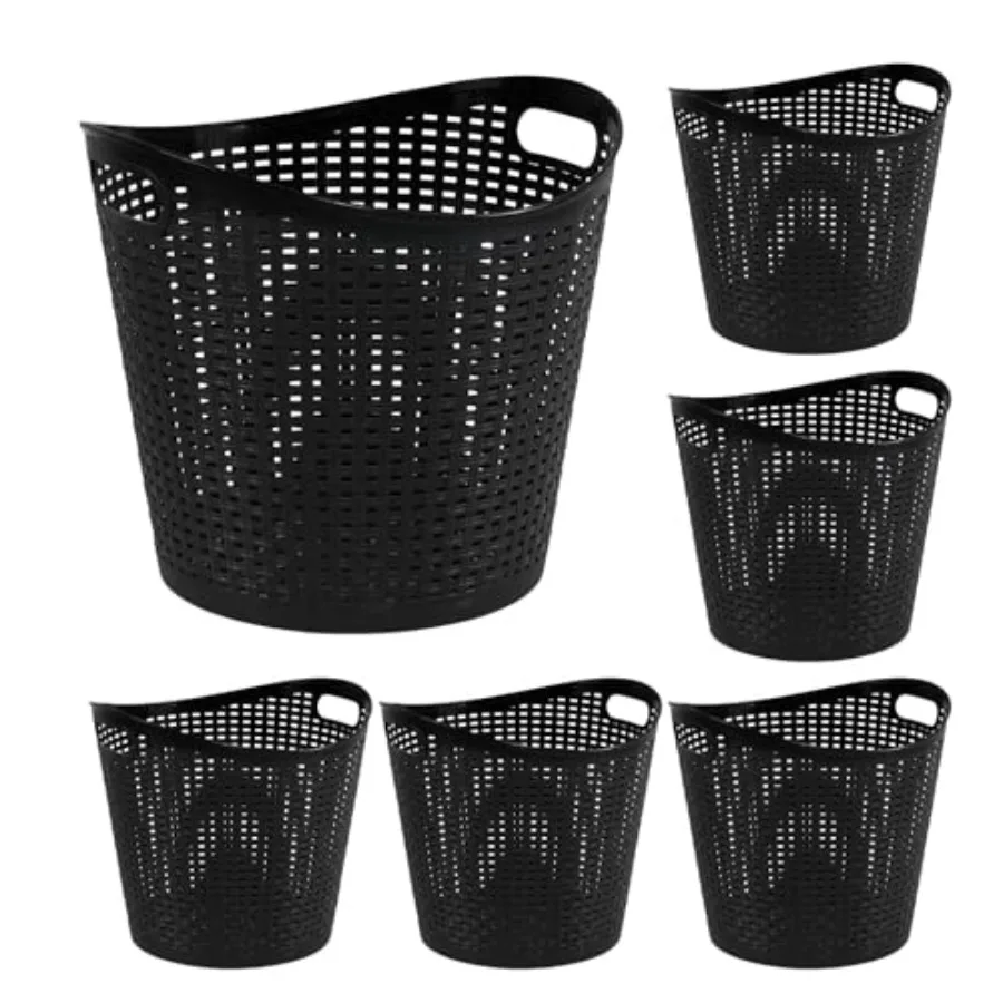 30 Liters Laundry Clothes Baskets, 6-pack Large Hamper Baskets for Storage, Black
30 Liters Laundry Clothes Baskets, 6-pack Large Hamper Baskets for Storage, Black