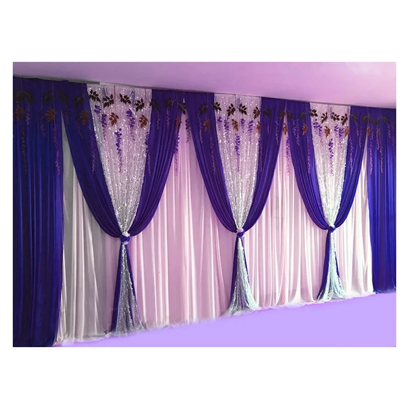 Ice Silk Wedding Backdrop Curtain Wedding Decoration Stage Backdround Pleats Curtain Silver Sequins Royal Blue Swag 10x20FT
Ice Silk Wedding Backdrop Curtain Wedding Decoration Stage Backdround Pleats Curtain Silver Sequins Royal Blue Swag 10x20FT