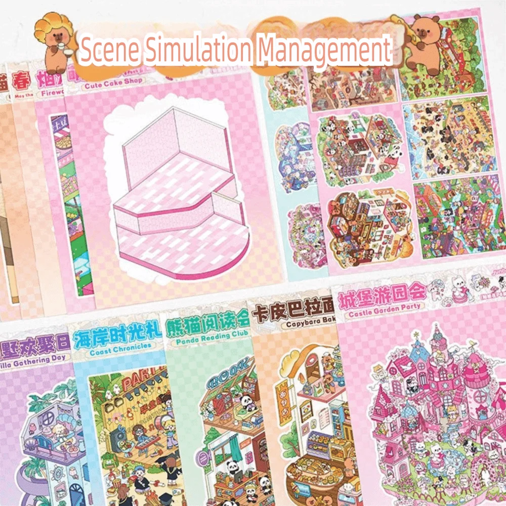 Cartoon PET Miniature Scene Sticker Book Mini Visual Stacking Miniature Scene Collection 3D Pocket Cabin Scene Stickers
Cartoon PET Miniature Scene Sticker Book Mini Visual Stacking Miniature Scene Collection 3D Pocket Cabin Scene Stickers