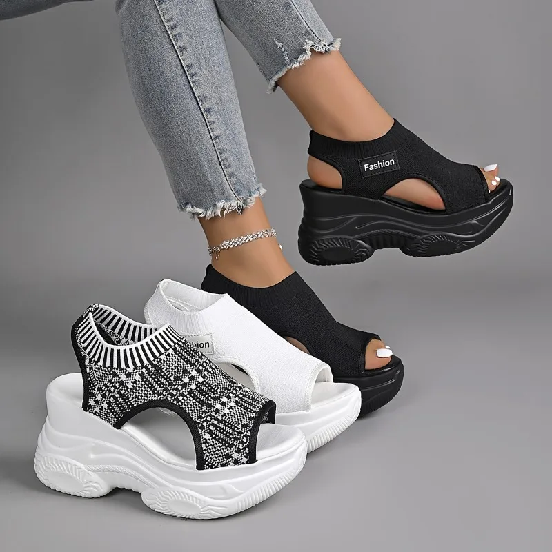 Women's Sandals Breathable Wedge Platform Sport Sandals 2026 Summer Retro Fish Mouth Super High Heels Knitting Mesh Shoes Women
Women's Sandals Breathable Wedge Platform Sport Sandals 2026 Summer Retro Fish Mouth Super High Heels Knitting Mesh Shoes Women