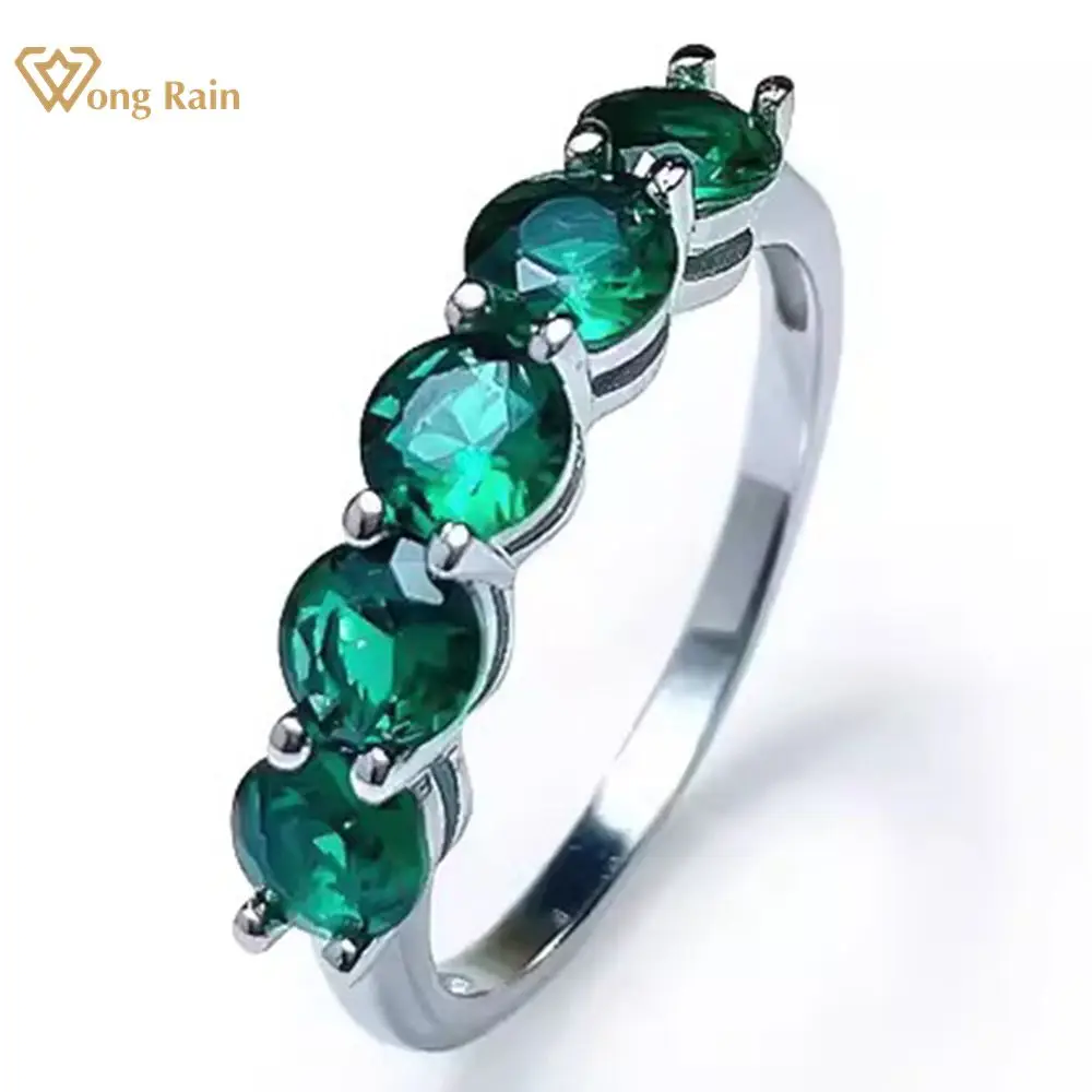 Wong Rain Vintage Solid 925 Sterling Silver Round Cut Emerald Gemstone Ring for Women Wedding Band Fine Jewelry Gift Wholesale
Wong Rain Vintage Solid 925 Sterling Silver Round Cut Emerald Gemstone Ring for Women Wedding Band Fine Jewelry Gift Wholesale