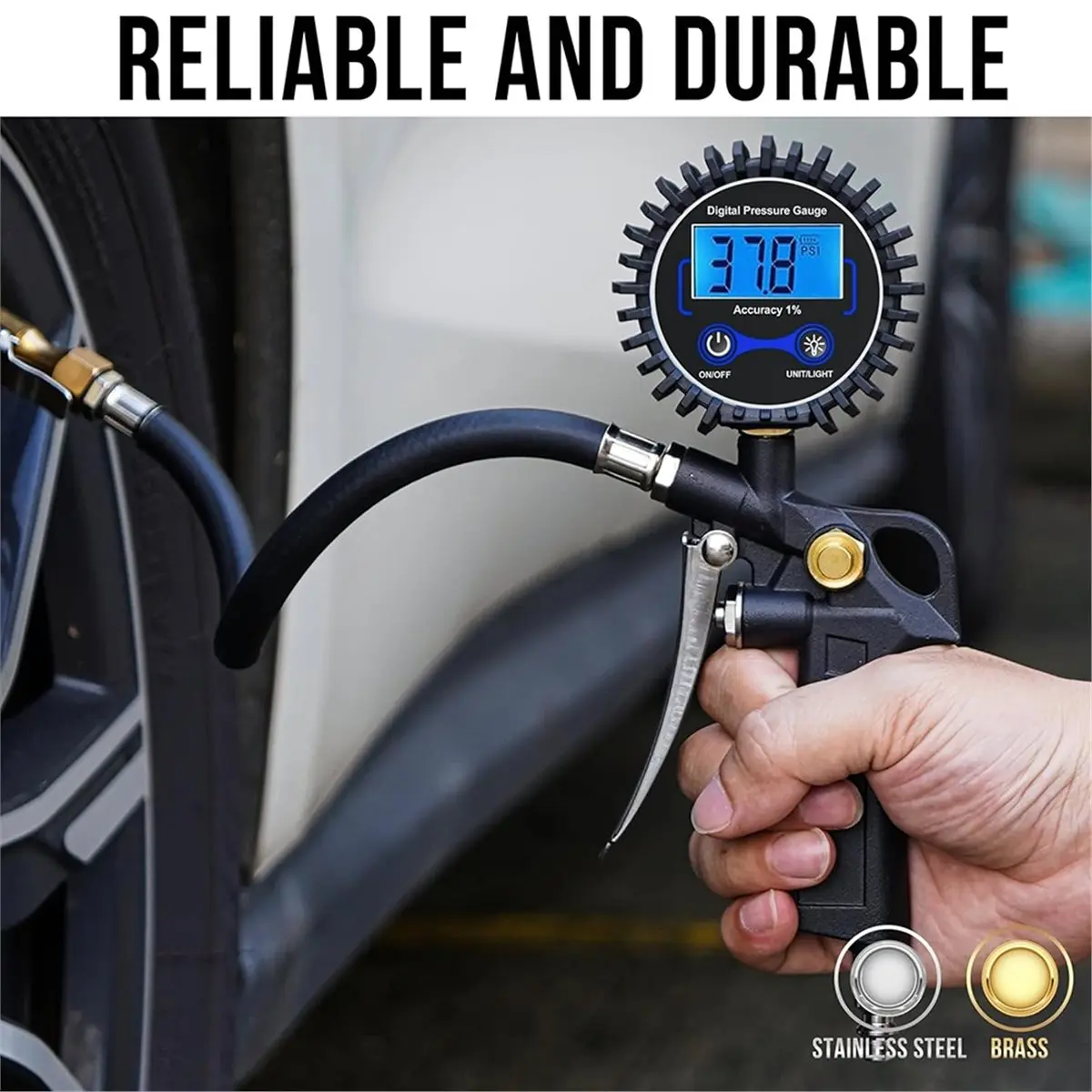 A24I Digital Tire Pressure Gauge with Inflator, 250 PSI, Quick Connect for Cars, Trucks, SUVs, RVs
A24I Digital Tire Pressure Gauge with Inflator, 250 PSI, Quick Connect for Cars, Trucks, SUVs, RVs