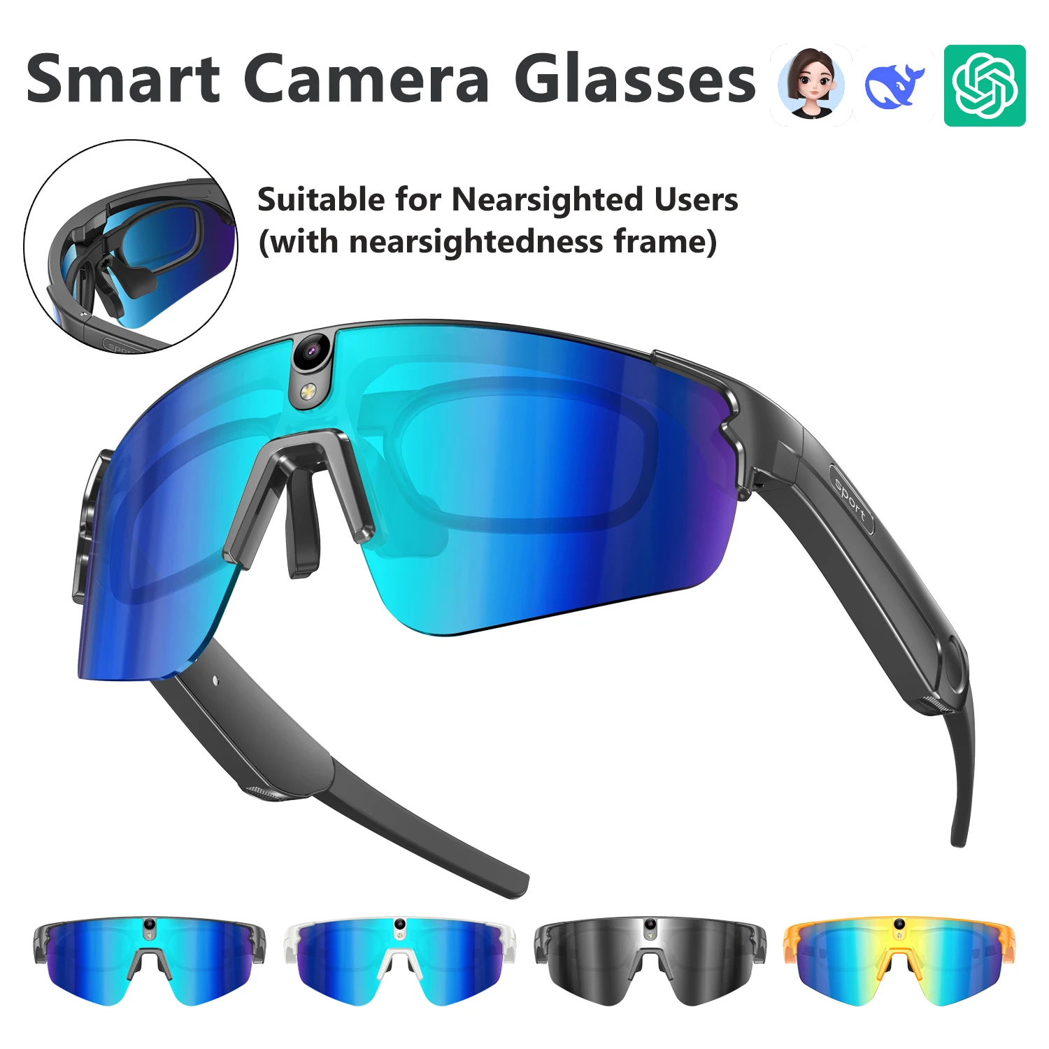 L805 AI Smart Glasses With 800W Camera HD Anti-Shake Bicycle Riding Shooting Glasses Music Audio Call Remote Headset Sunglasses
L805 AI Smart Glasses With 800W Camera HD Anti-Shake Bicycle Riding Shooting Glasses Music Audio Call Remote Headset Sunglasses