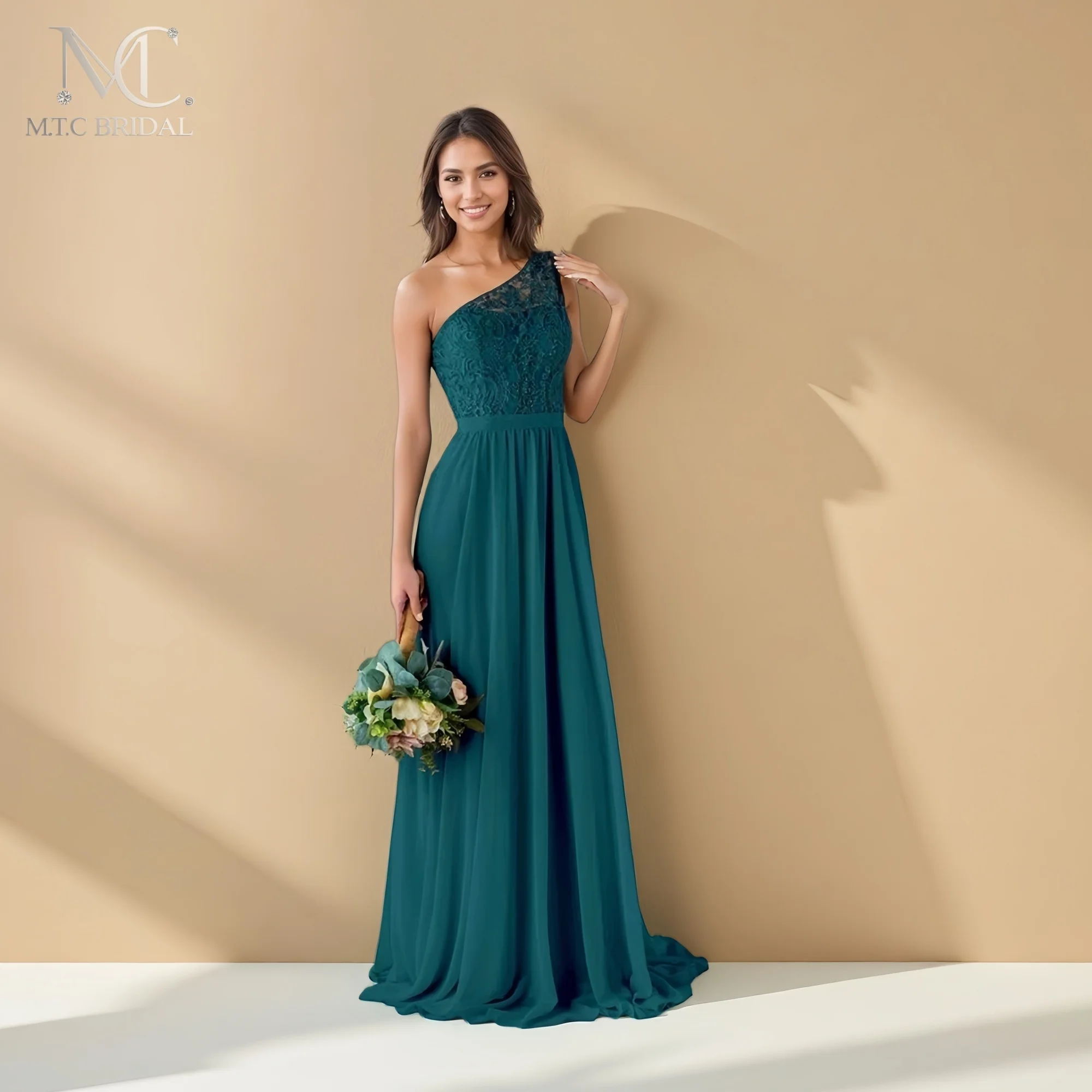 Plus Size Teal Blue 2026 Bridesmaid Dress A Line One Shoulder Floor Length High Quality Chiffon Lace Maids Of Honor Gowns
Plus Size Teal Blue 2026 Bridesmaid Dress A Line One Shoulder Floor Length High Quality Chiffon Lace Maids Of Honor Gowns
