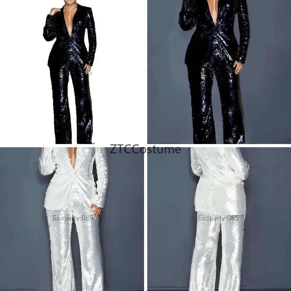 Women Cosplay Sequin Suit Set Long Sleeve V Neck Top and Pant Slim Polyester Two Piece Commuting Outfit
Women Cosplay Sequin Suit Set Long Sleeve V Neck Top and Pant Slim Polyester Two Piece Commuting Outfit