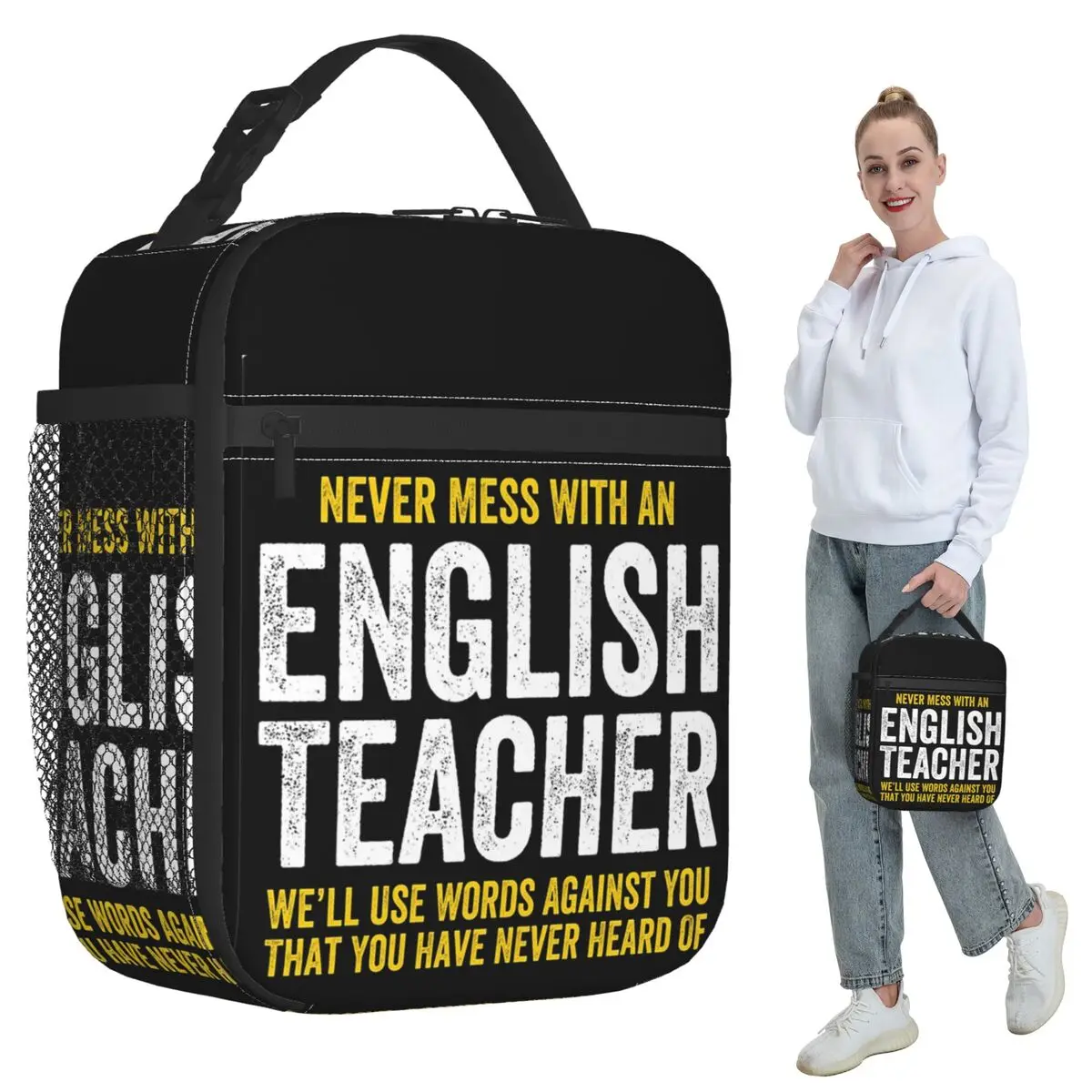 Never Mess With An English Teacher Insulated Lunch Bag for Kids School Cooler Thermal Food Box Tote Lunch Boxes Container
Never Mess With An English Teacher Insulated Lunch Bag for Kids School Cooler Thermal Food Box Tote Lunch Boxes Container