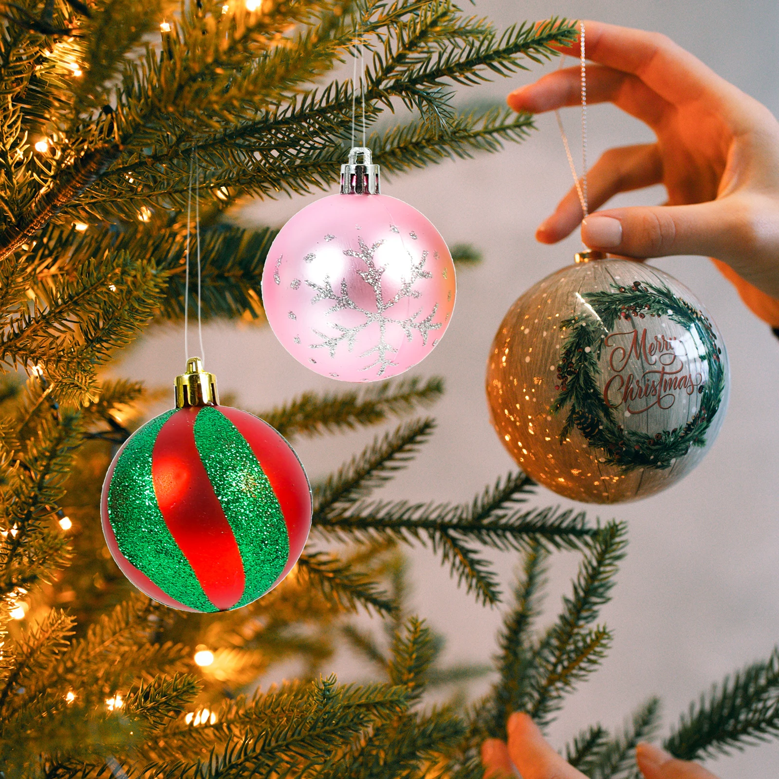 44pcs Christmas Balls Decor Lightweight Plastic naments for Tree Party Xmas Ball Pendant Christmas Decorations
44pcs Christmas Balls Decor Lightweight Plastic naments for Tree Party Xmas Ball Pendant Christmas Decorations