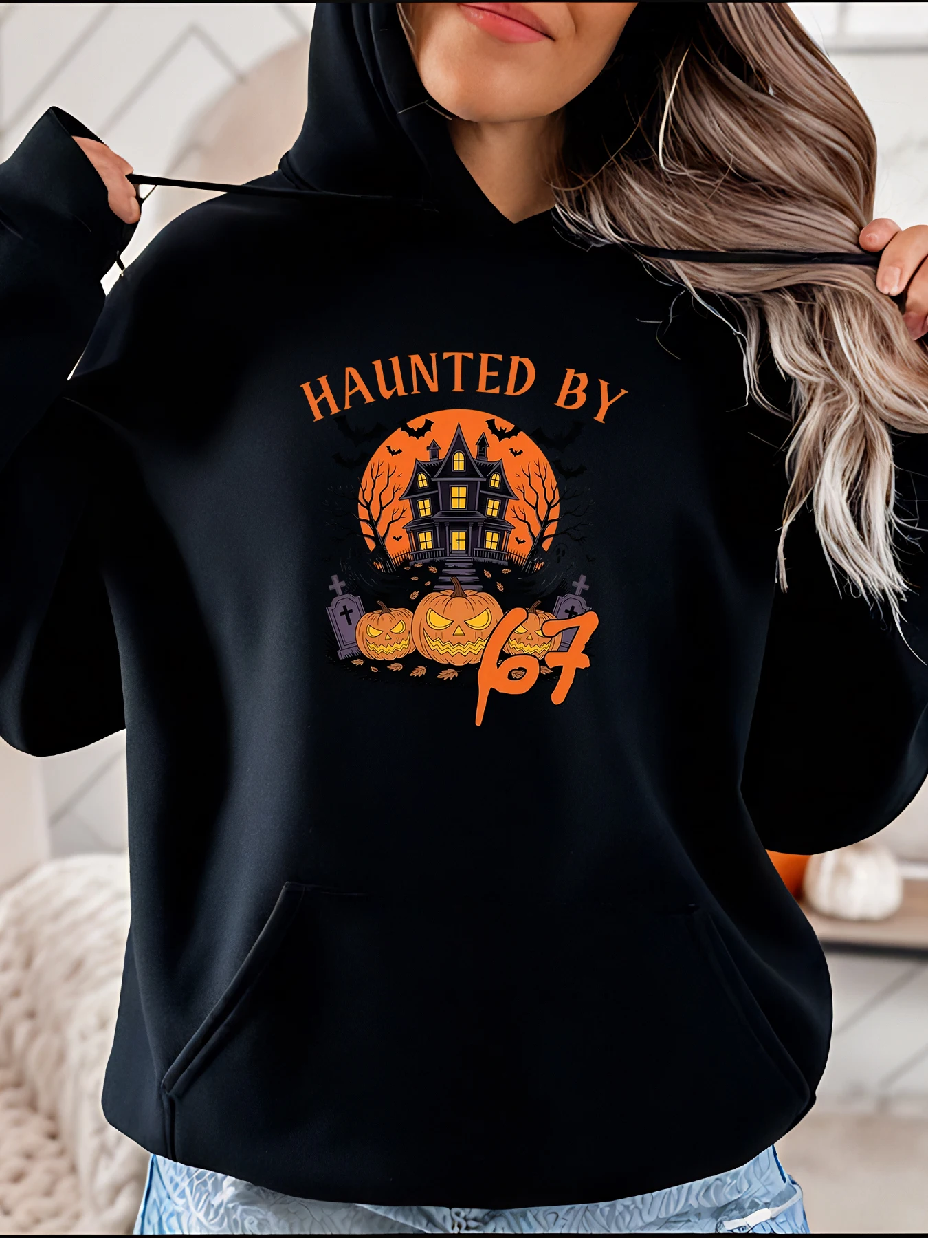 Толстовка с капюшоном на Хэллоуин, дом с привидениями, женская повседневная толстовка с принтом тыквы, осенний сезонный костюм, праздничная одежда
Толстовка с капюшоном на Хэллоуин, дом с привидениями, женская повседневная толстовка с принтом тыквы, осенний сезонный костюм, праздничная одежда