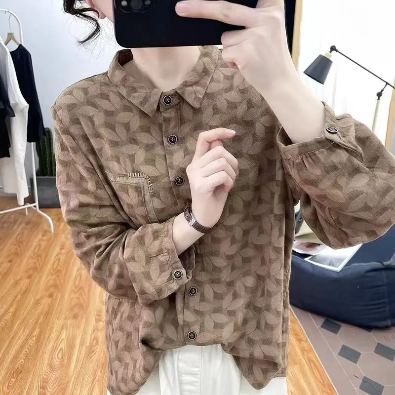 Korean Sle Long Sve Cotton Linen Floral Print Women's irt Vintage Base Layer Top Digital Printing Anti-Aging Spring
Korean Sle Long Sve Cotton Linen Floral Print Women's irt Vintage Base Layer Top Digital Printing Anti-Aging Spring