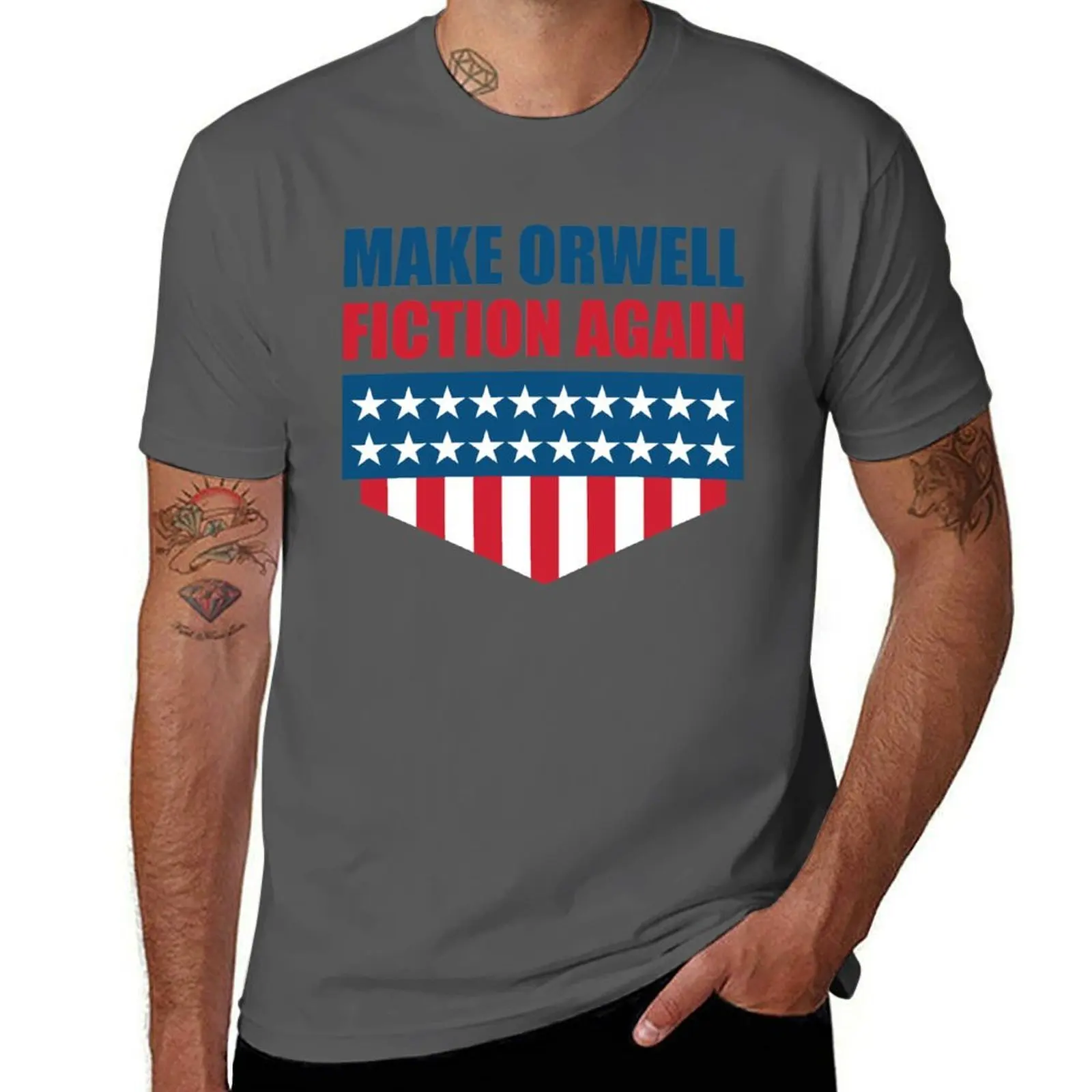 ORWELL FICTION MAKE AGAIN T-Shirt Minimalist Casual Short Sleeve Top
ORWELL FICTION MAKE AGAIN T-Shirt Minimalist Casual Short Sleeve Top