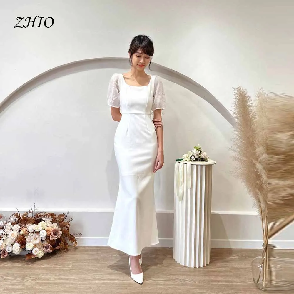 ZHIO Simple Modern A-Line Wedding Dress Square Neck Puff Sleeve Custom Satin Elegant Bridal Gown Long Minimalist Photoshoot
ZHIO Simple Modern A-Line Wedding Dress Square Neck Puff Sleeve Custom Satin Elegant Bridal Gown Long Minimalist Photoshoot