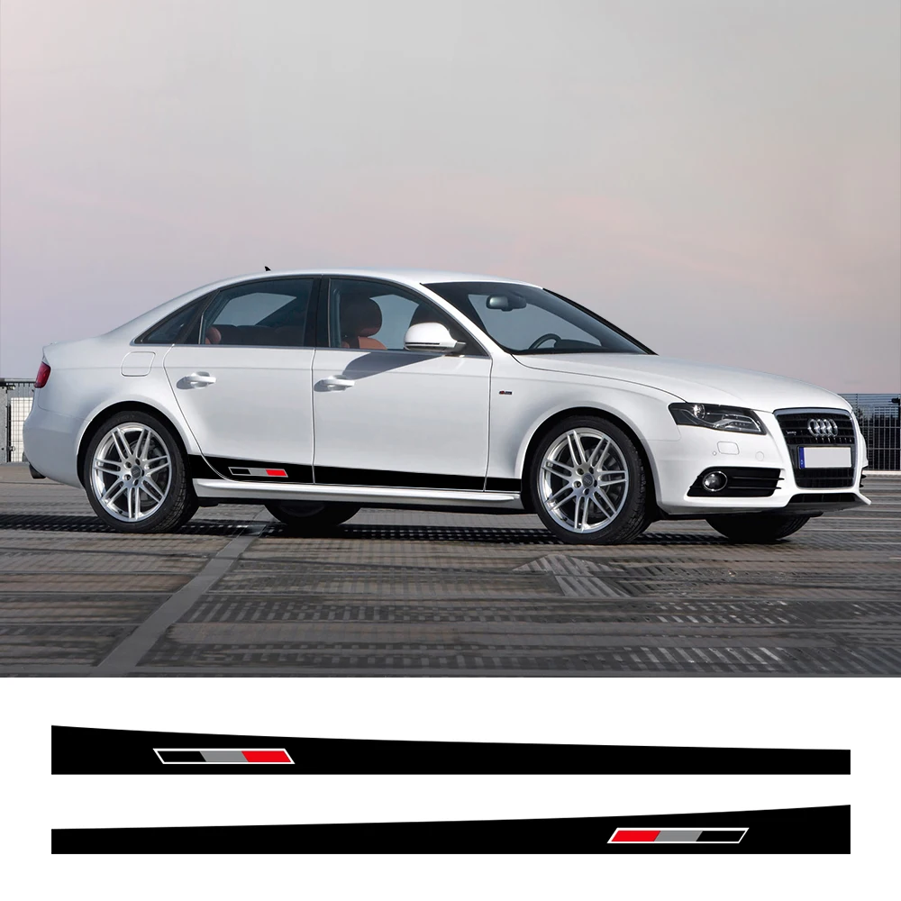 For Audi A4 B8 8K B9 B7 8W 8E B6 Avant Quattro Allroad Car Tuning Side Door Racing Stripes Sticker Vinyl Decals Auto Accessories
For Audi A4 B8 8K B9 B7 8W 8E B6 Avant Quattro Allroad Car Tuning Side Door Racing Stripes Sticker Vinyl Decals Auto Accessories