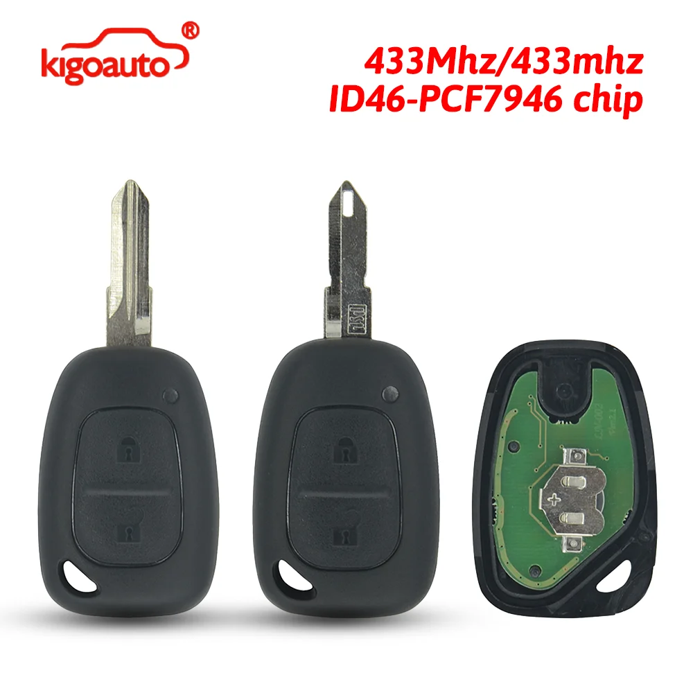 kigoauto Remote key 434Mhz ID46 Chip PCF7946 ASK 2 button VAC102 NE73 blade for Renault Traffic Kangoo Master 2002-2014
kigoauto Remote key 434Mhz ID46 Chip PCF7946 ASK 2 button VAC102 NE73 blade for Renault Traffic Kangoo Master 2002-2014