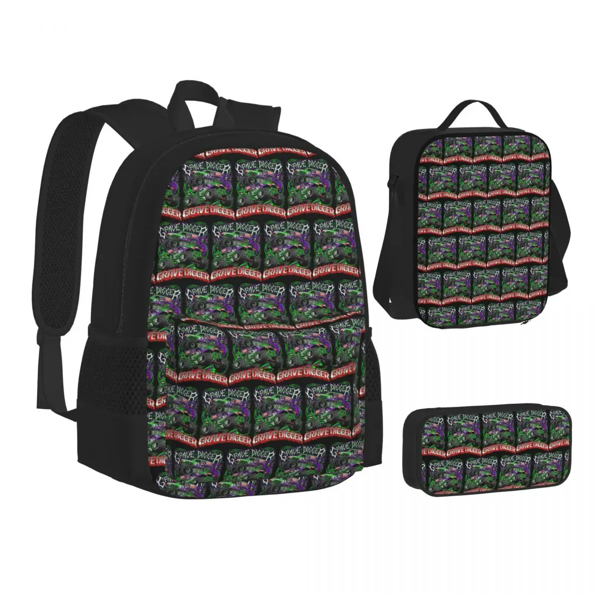 Monster Jam Grave Digger Monster Truck BackpacksChildren School Bags Kids Rucksack Lunch Bag Pen Bag Three-Piece Set
Monster Jam Grave Digger Monster Truck BackpacksChildren School Bags Kids Rucksack Lunch Bag Pen Bag Three-Piece Set