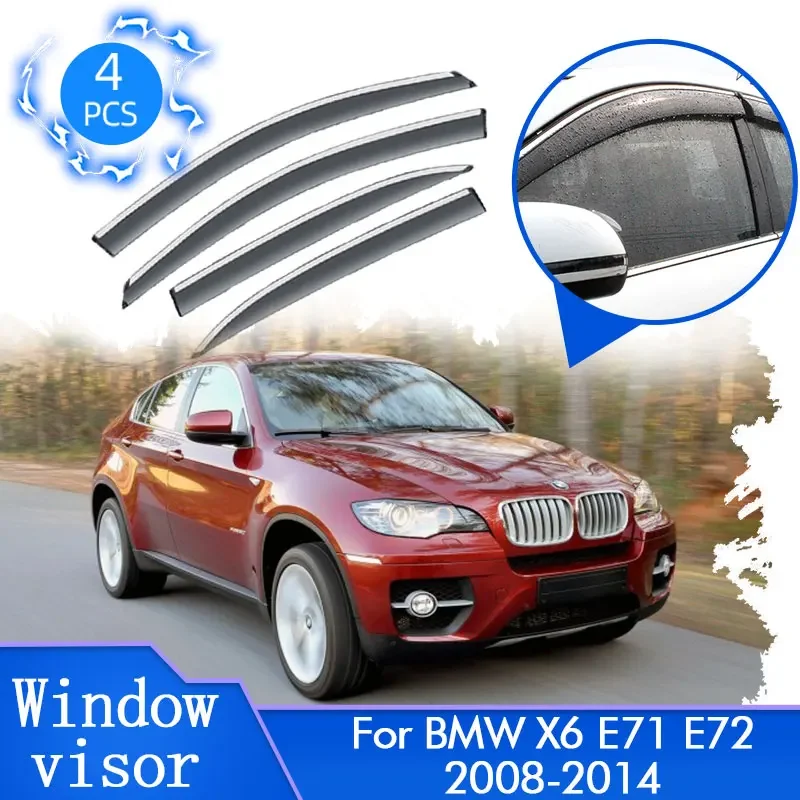 4 шт., оконный козырек для BMW X6 E71 E72 2008 ~ 2014, лобовое стекло, защита от солнца, дождя, ветра, защита от ветра, накладка, автомобильные аксессуары
4 шт., оконный козырек для BMW X6 E71 E72 2008 ~ 2014, лобовое стекло, защита от солнца, дождя, ветра, защита от ветра, накладка, автомобильные аксессуары