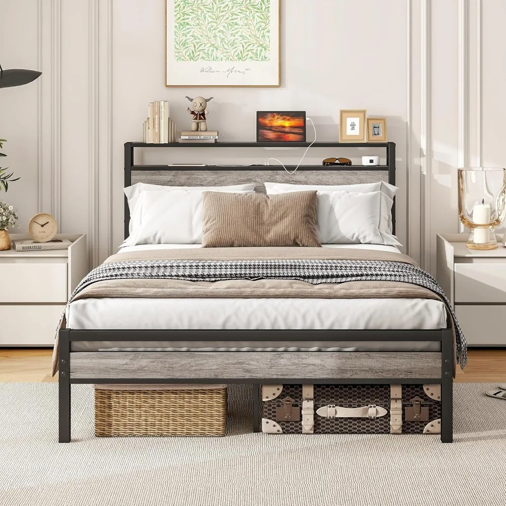 Bed Bases and Frames Heavy Duty Metal Platform Bed Frame Full Noise Free Reinforced Steel Slats Support Greige Bedroom Furniture
Bed Bases and Frames Heavy Duty Metal Platform Bed Frame Full Noise Free Reinforced Steel Slats Support Greige Bedroom Furniture