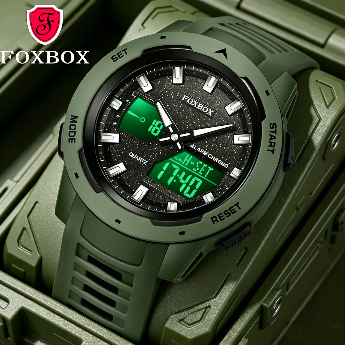 FOXBOX Military Alarm Men Watches Silicone Stopwatch LED Digital Backlight Dual Time Display Waterproof Watch Men Orologio Uomo
FOXBOX Military Alarm Men Watches Silicone Stopwatch LED Digital Backlight Dual Time Display Waterproof Watch Men Orologio Uomo