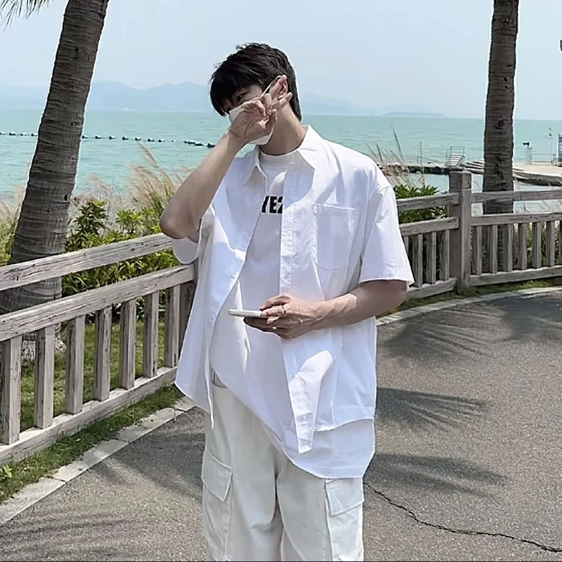 Youthful Ice Silk Short Sleeve Men's Shirt Thin Summer Half Sleeve Fashionable Korean Style Sun Protection Trendy Brand White
Youthful Ice Silk Short Sleeve Men's Shirt Thin Summer Half Sleeve Fashionable Korean Style Sun Protection Trendy Brand White