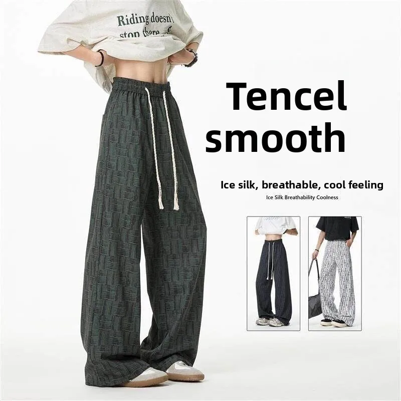 American Style Ice Silk Trousers Men, Anti-Wrinkle Loose Fit Checkered Pants, Summer Cooling Wide Leg Dress Pants with Ombre Dye
American Style Ice Silk Trousers Men, Anti-Wrinkle Loose Fit Checkered Pants, Summer Cooling Wide Leg Dress Pants with Ombre Dye