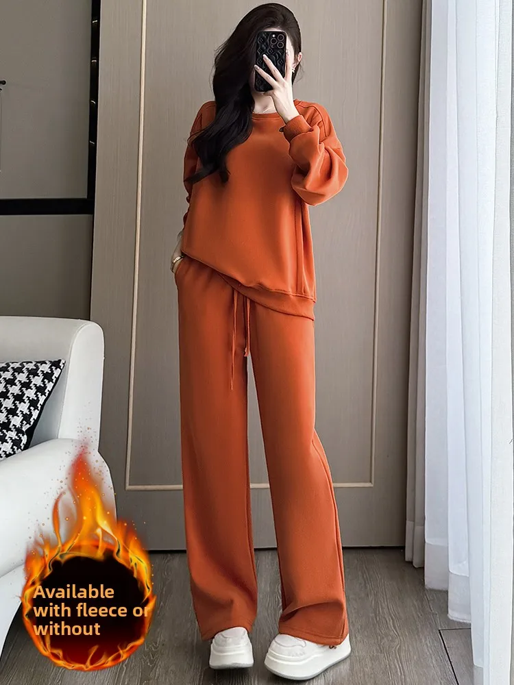 Trendy Street Style Women's Sportswear Set Winter New Loose Korean Version Fleece Sweatshirt Wide Leg Pants Two Piece Set
Trendy Street Style Women's Sportswear Set Winter New Loose Korean Version Fleece Sweatshirt Wide Leg Pants Two Piece Set