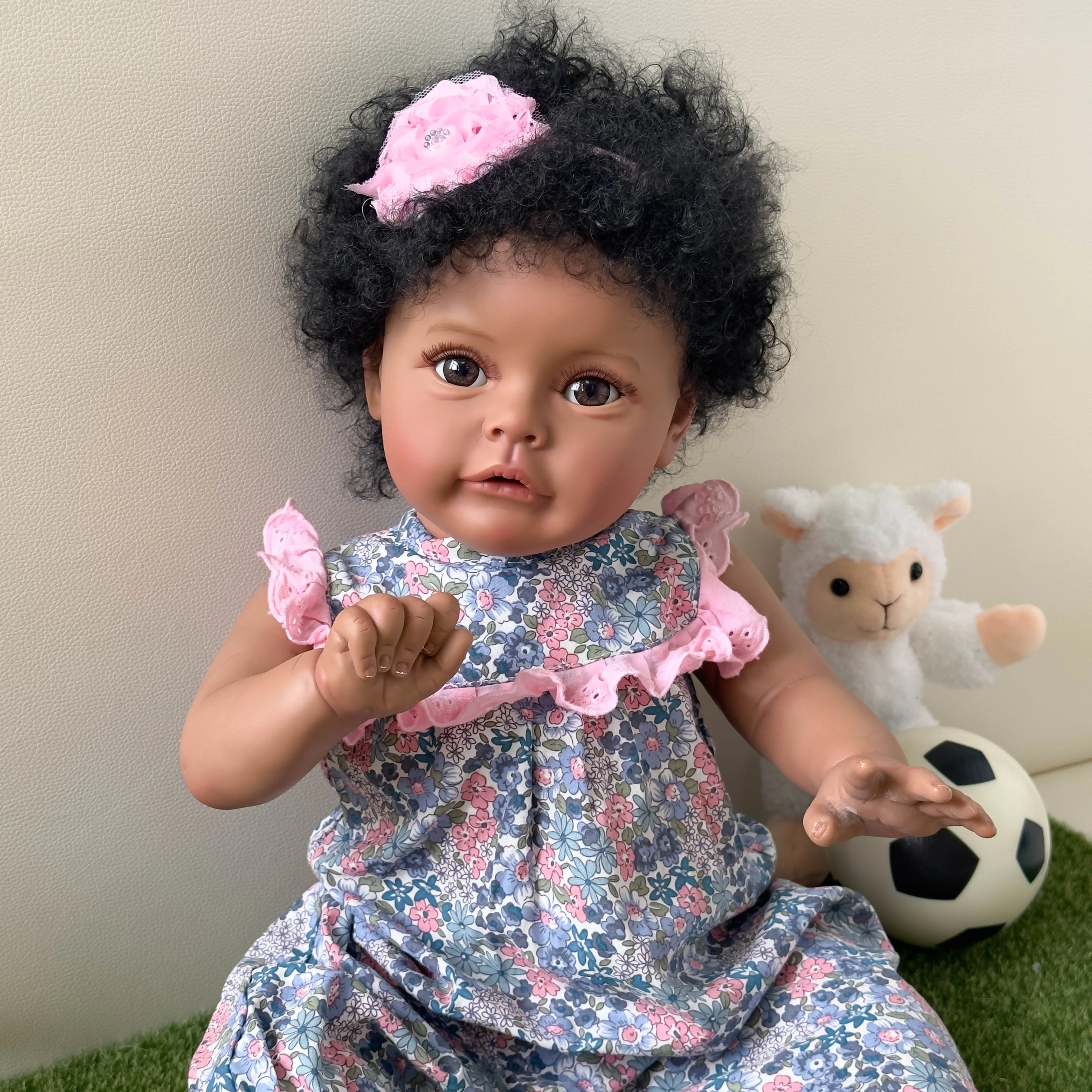 NPK 60CM Handmade High Quality Reborn Toddler Sue-Sue In Dark Skin African American Baby Girl Doll Rooted Hair
NPK 60CM Handmade High Quality Reborn Toddler Sue-Sue In Dark Skin African American Baby Girl Doll Rooted Hair