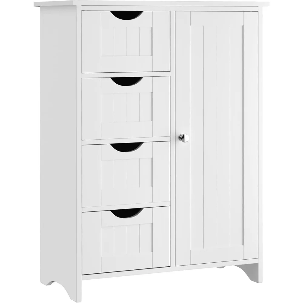 Bathroom Storage Cabinet, Floor Cabinet with 4 Drawers and 1 Adjustable Shelf, Storage Oragnizer for Living Room, Kitchen, Bath
Bathroom Storage Cabinet, Floor Cabinet with 4 Drawers and 1 Adjustable Shelf, Storage Oragnizer for Living Room, Kitchen, Bath
