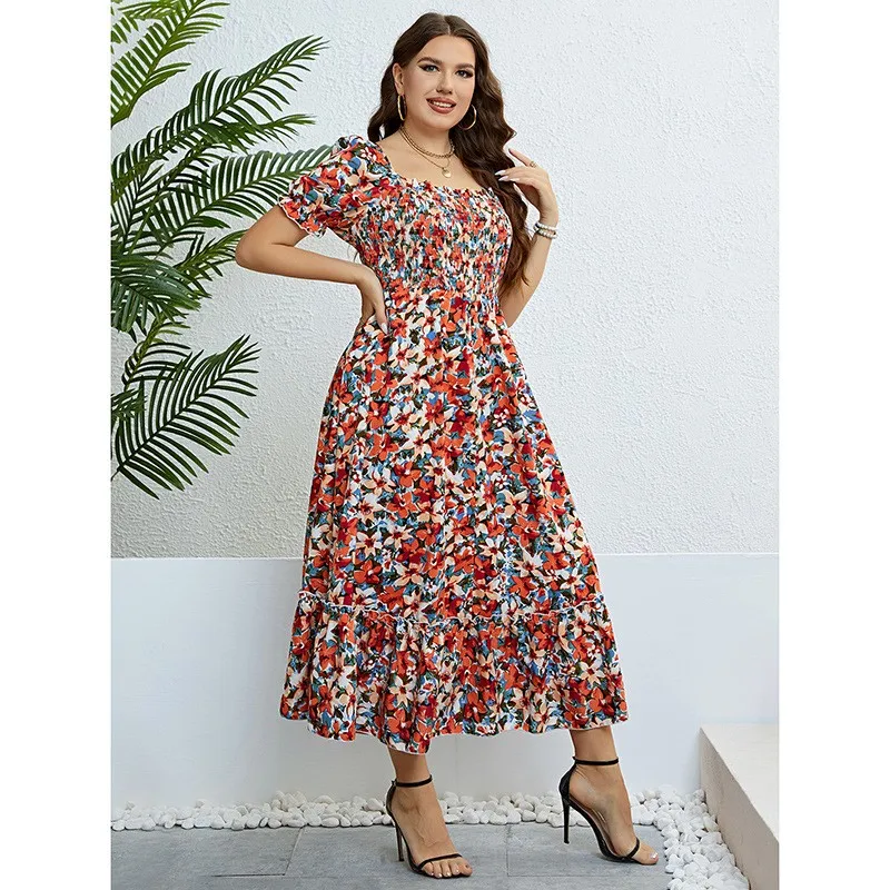 Women's Dress Off Shoulder Floral Print A Line Dresses Ruffle Puff Sleeve Maxi Dress Smocked Waist Ruffle Hem Summer Dress
Women's Dress Off Shoulder Floral Print A Line Dresses Ruffle Puff Sleeve Maxi Dress Smocked Waist Ruffle Hem Summer Dress