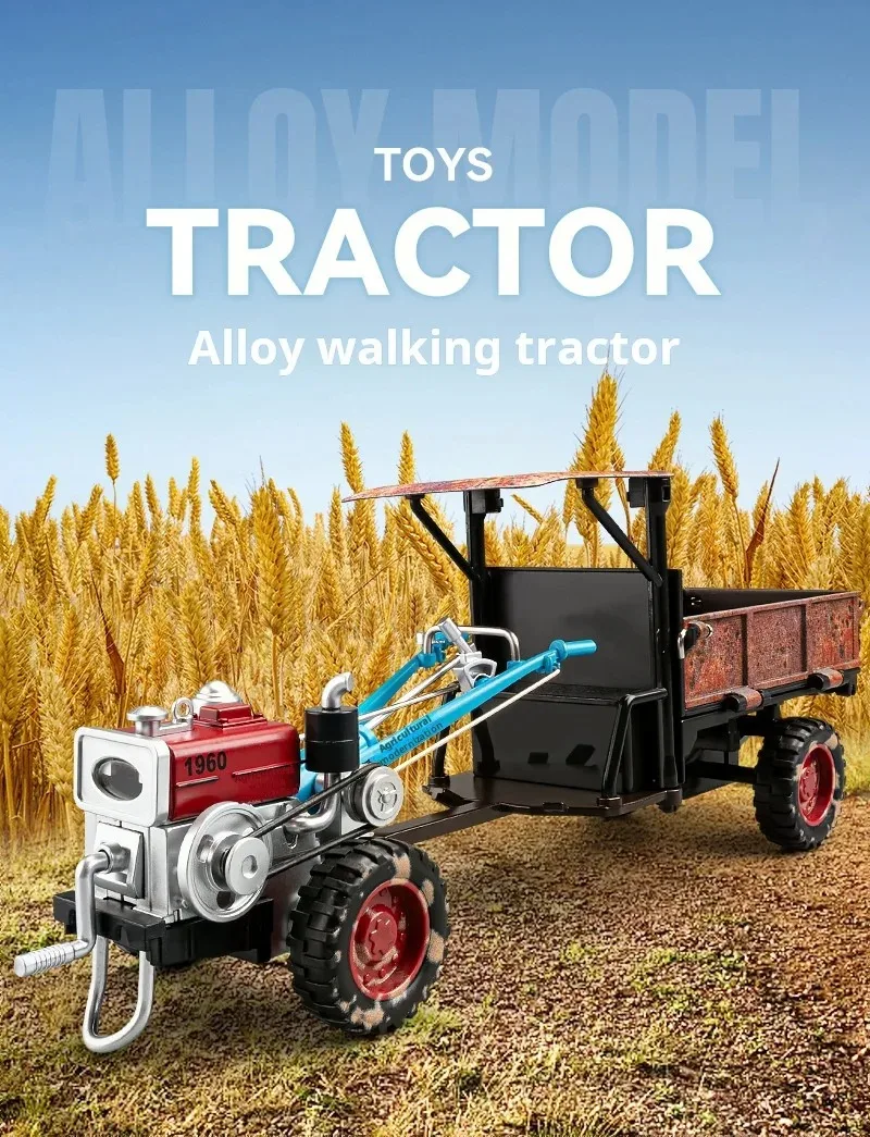 1:24 Farm Tractor Model Scale Alloy Walking Tractor Toy With Lights And Music Retro Car Model Building Toy For Home Decoration
1:24 Farm Tractor Model Scale Alloy Walking Tractor Toy With Lights And Music Retro Car Model Building Toy For Home Decoration