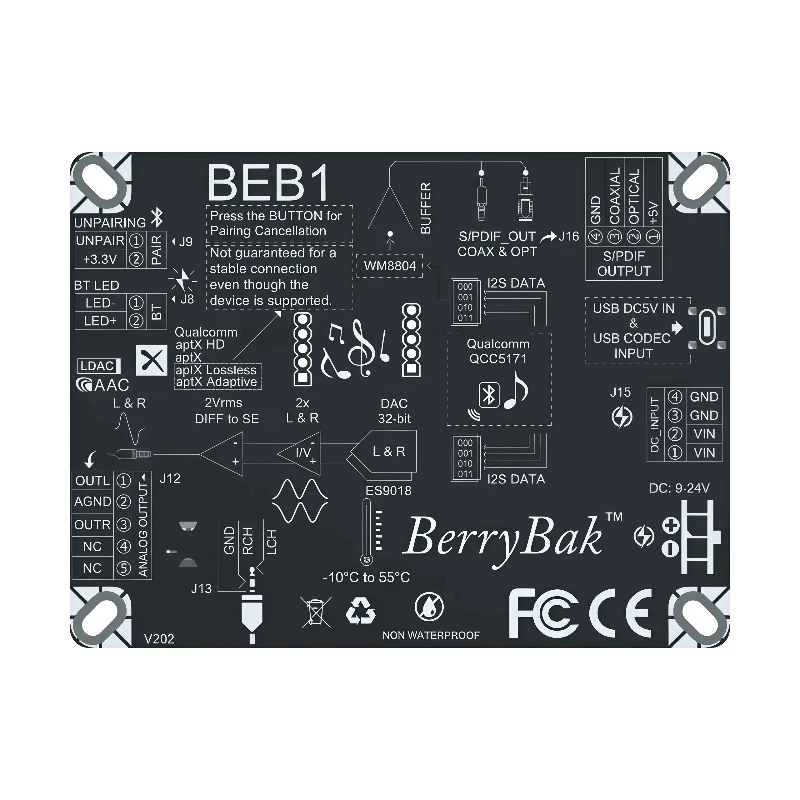 Qcc5171 bluetooth 5.3 supports ldac lossless coaxial usb codec wireless audio receiver-beb1
Qcc5171 bluetooth 5.3 supports ldac lossless coaxial usb codec wireless audio receiver-beb1