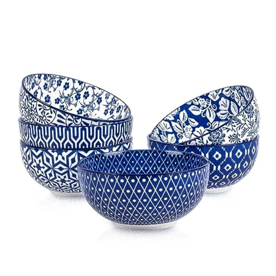 Ceramic Cereal Bowls Set of 6 24 Oz Deep Soup Bowls for Kitchen Porcelain Dessert Bowls for Salad Pasta Oatmeal Ramen Microwave
Ceramic Cereal Bowls Set of 6 24 Oz Deep Soup Bowls for Kitchen Porcelain Dessert Bowls for Salad Pasta Oatmeal Ramen Microwave
