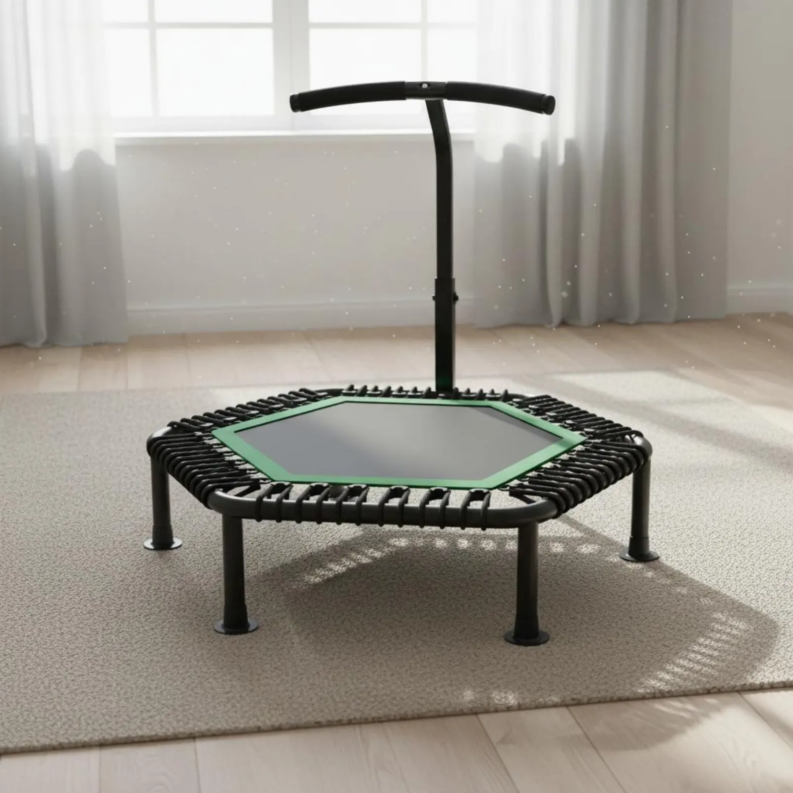 Hexagonal Mini Trampoline Anti-Rollover Design Kids Trampoline with Handle Indoor Young Child Coil Toy Non-Slip Feet
Hexagonal Mini Trampoline Anti-Rollover Design Kids Trampoline with Handle Indoor Young Child Coil Toy Non-Slip Feet