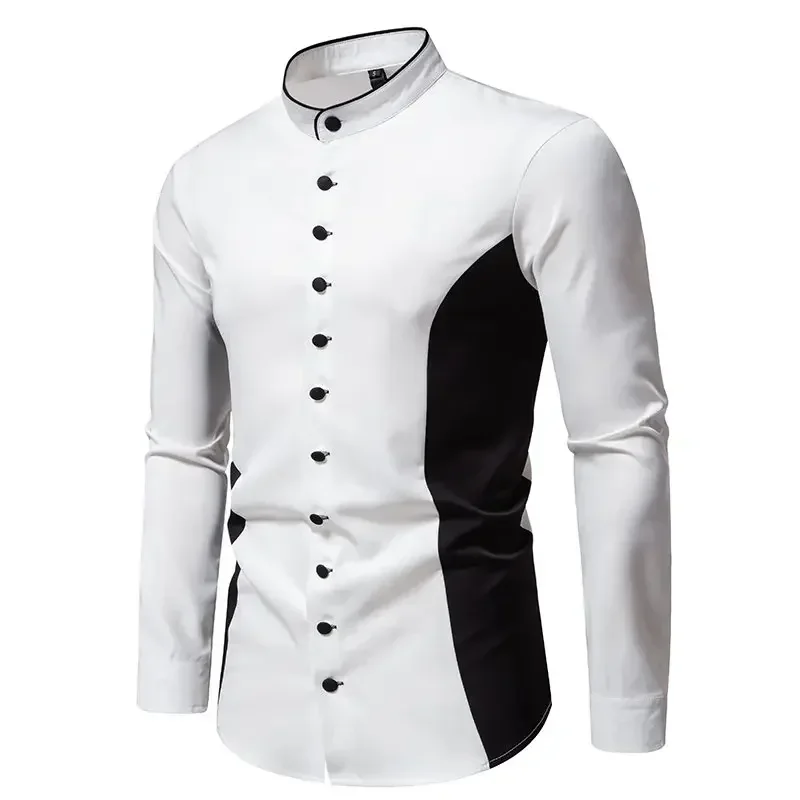 Mens Shirts Vinatge Goticos Masculino Luxury Autumn Patchwork Color Henley Collar Arab Dubai Muslim Dress Shirt Men Streetwear
Mens Shirts Vinatge Goticos Masculino Luxury Autumn Patchwork Color Henley Collar Arab Dubai Muslim Dress Shirt Men Streetwear