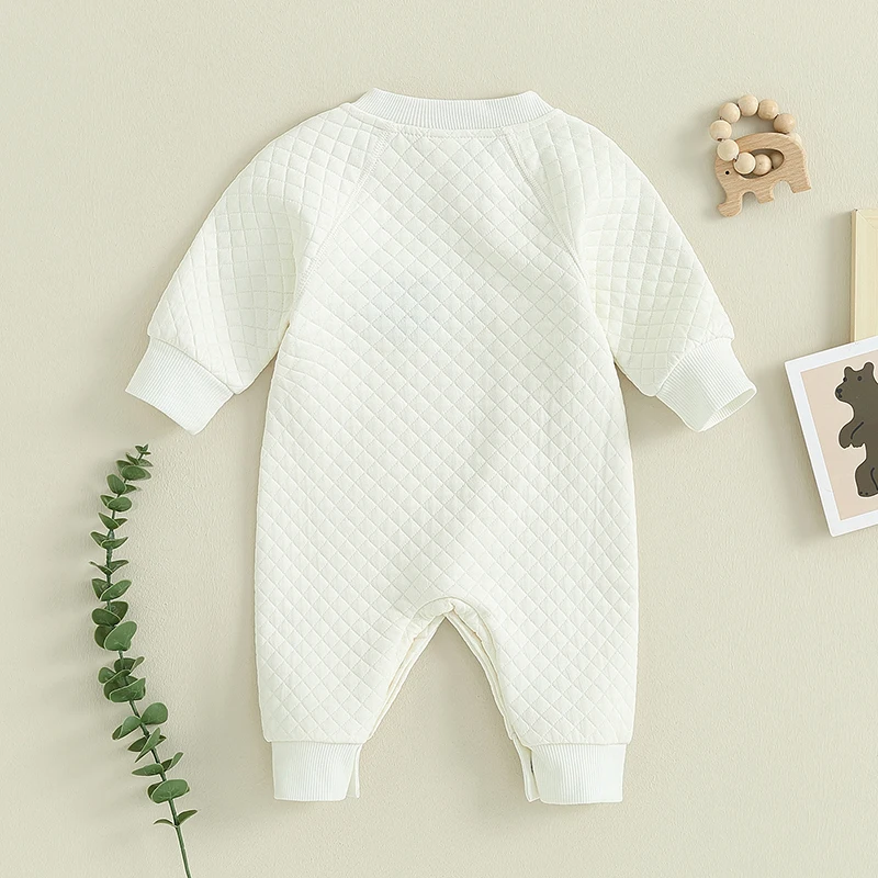 Newborn Baby Boy Girl Fall Outfit Jumpsuit Long Sleeve Crewneck Button Front Bear Embroidery Romper Infant Clothes
Newborn Baby Boy Girl Fall Outfit Jumpsuit Long Sleeve Crewneck Button Front Bear Embroidery Romper Infant Clothes