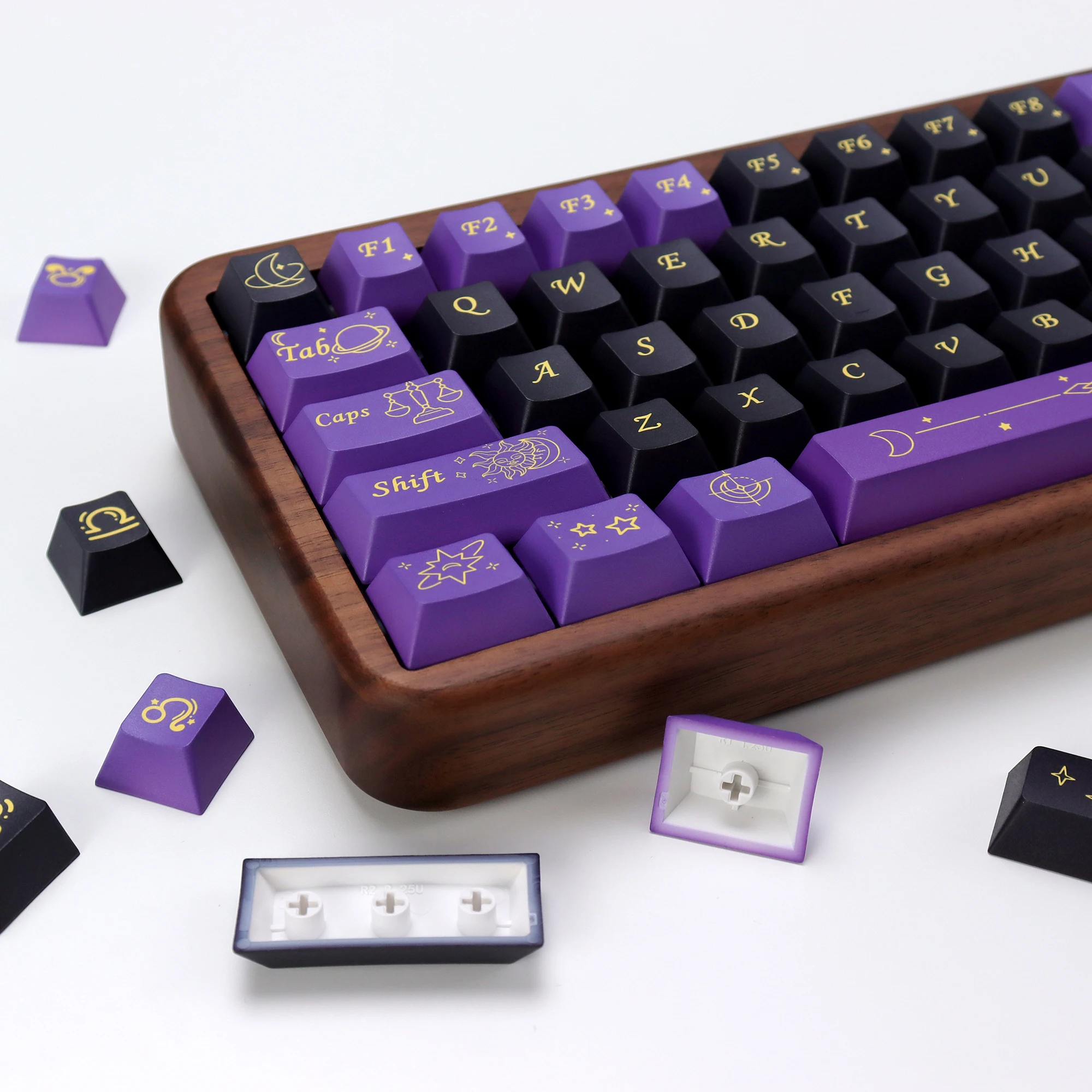KBDiy 143 Keys Stardust Prelude Keycap Cherry Profile Purple Black Alice Split Space ISO PBT Keycaps For 60 Mechanical Keyboard
KBDiy 143 Keys Stardust Prelude Keycap Cherry Profile Purple Black Alice Split Space ISO PBT Keycaps For 60 Mechanical Keyboard