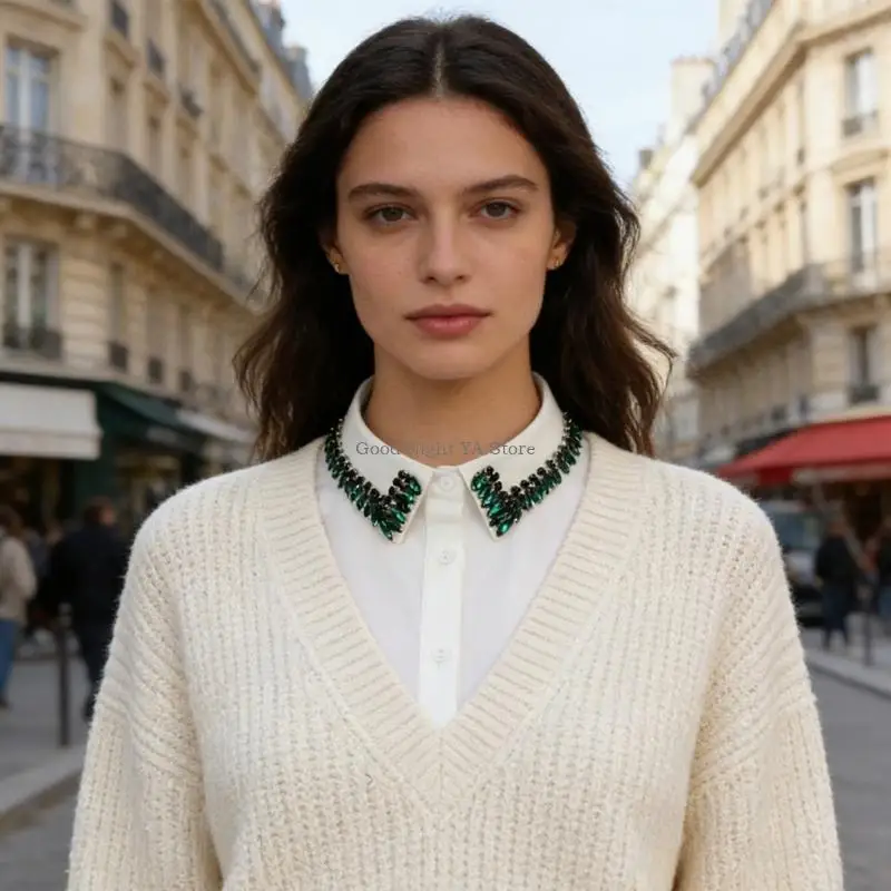 Fashion Polyester Detachable Collar For Blouses Rhinestones Decorated Accessory
Fashion Polyester Detachable Collar For Blouses Rhinestones Decorated Accessory