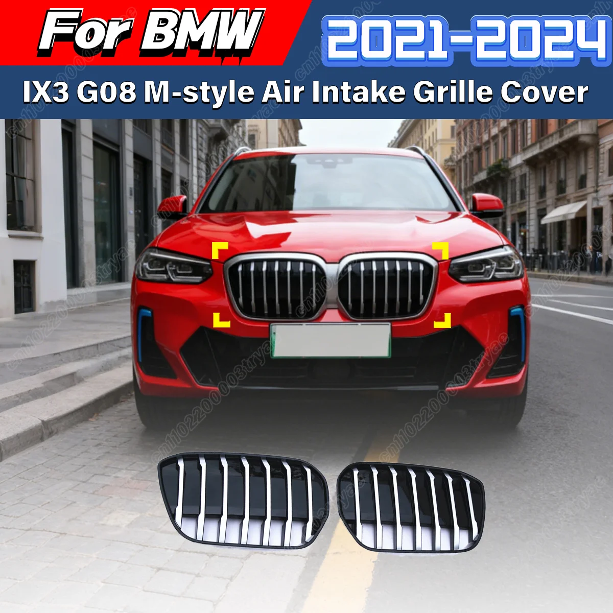 For BMW IX3 G08 2021 2022 2023 2024 Car Front Bumper Single Line Style Air Intake Grille Two Piece Sticky Water Tank Cover Kit
For BMW IX3 G08 2021 2022 2023 2024 Car Front Bumper Single Line Style Air Intake Grille Two Piece Sticky Water Tank Cover Kit