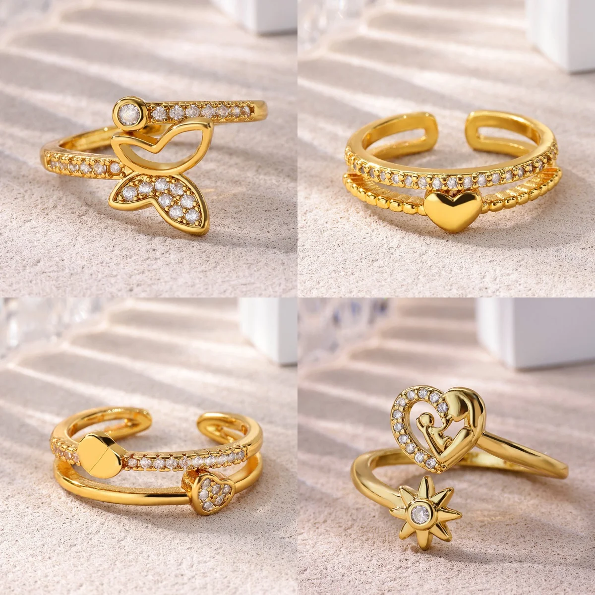 Romantic Heart Zirconia Women's Rings Stainless Steel 18K Gold Plated Star Daily Wear Jewelry Ring Gift anillos Mother's Day
Romantic Heart Zirconia Women's Rings Stainless Steel 18K Gold Plated Star Daily Wear Jewelry Ring Gift anillos Mother's Day
