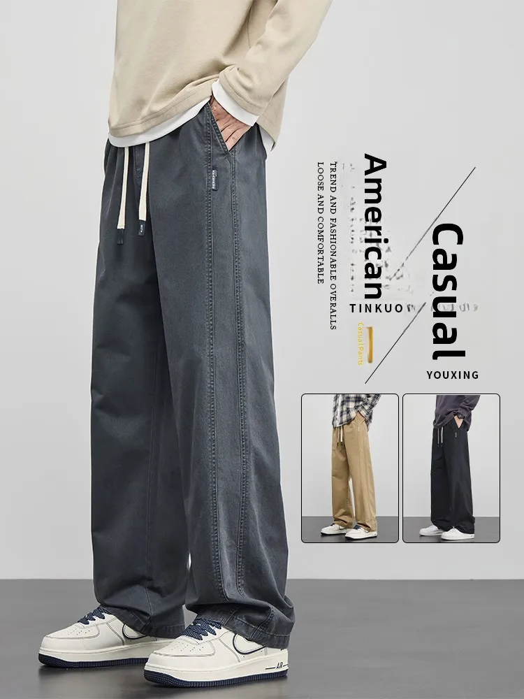 Мужские повседневные брюки свободного кроя в американском стиле, прямые, на резинке, весна-осень, не мнущиеся, молодежные
Мужские повседневные брюки свободного кроя в американском стиле, прямые, на резинке, весна-осень, не мнущиеся, молодежные